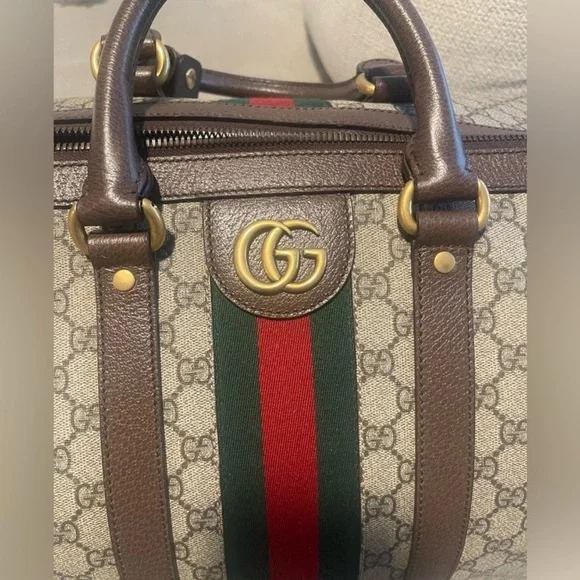 Gucci Brown and Green Men's Travel Bag - Picture 3 of 8